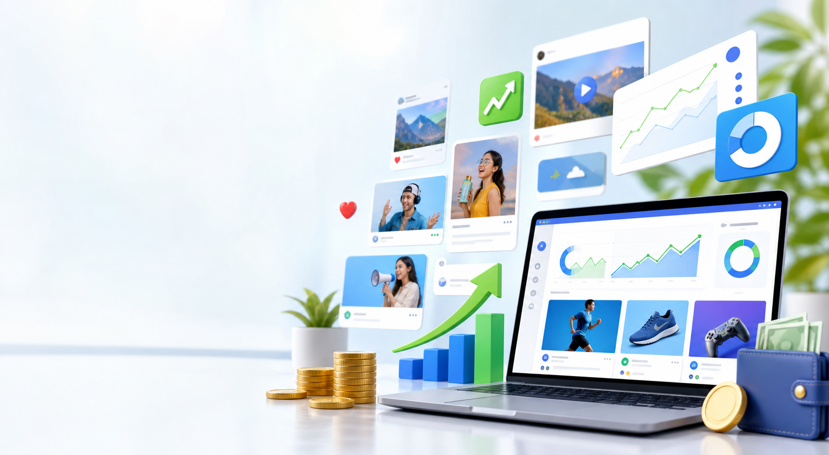 Digital advertising dashboard illustration